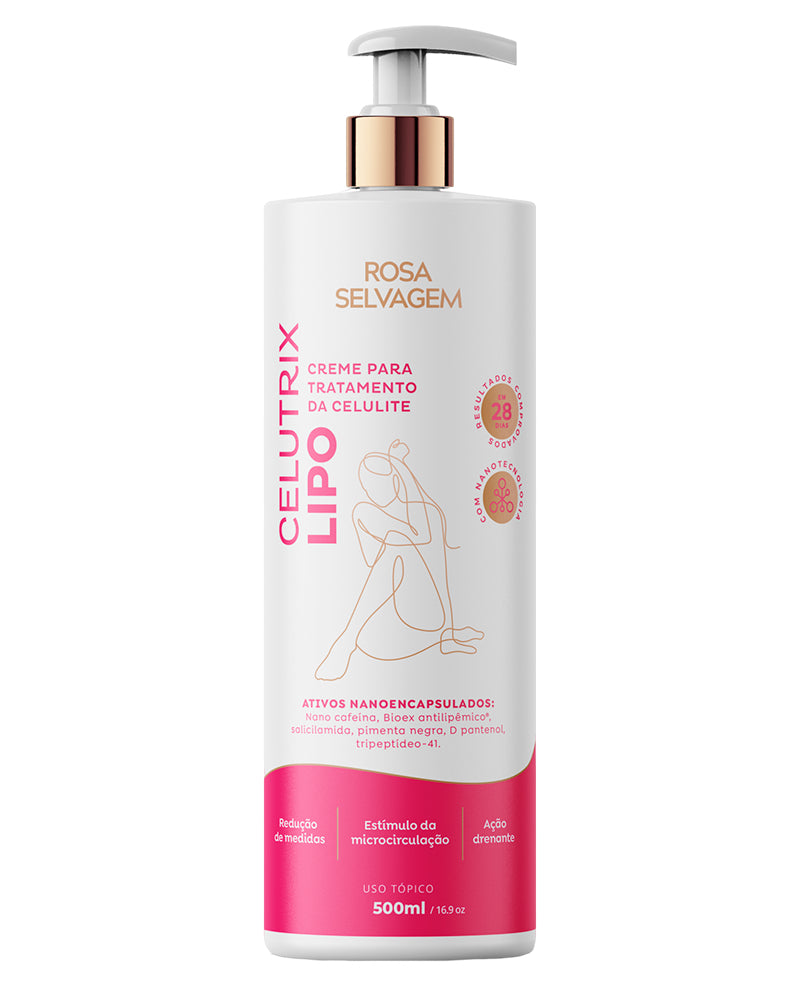 Rosa Selvagem Celutrix Lipo Loção Para Tratamento Celulite-500ml